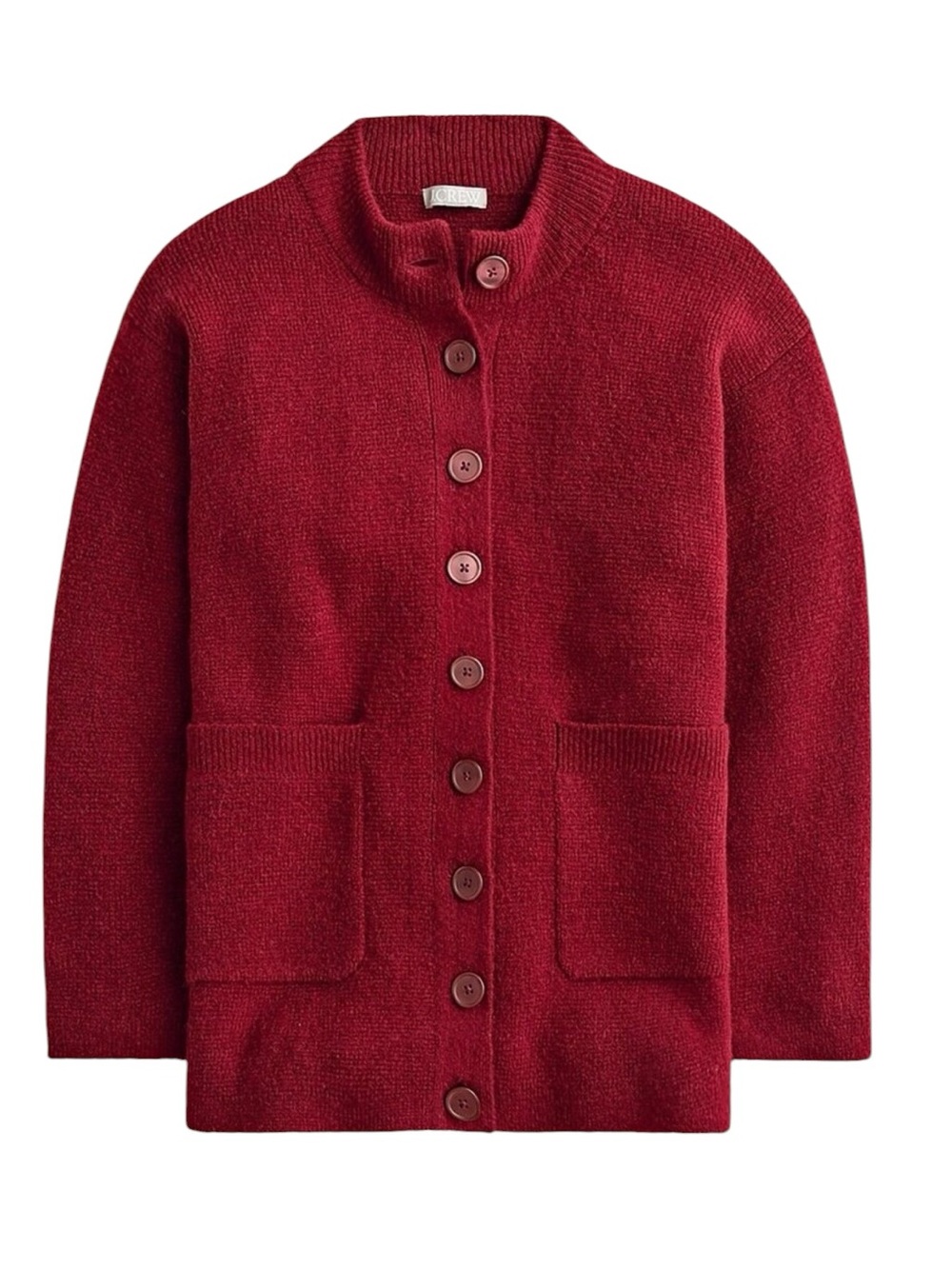 J. Crew Relaxed Milano Stitch Cardigan Size Small Red Oversized Alpaca Wool NWT